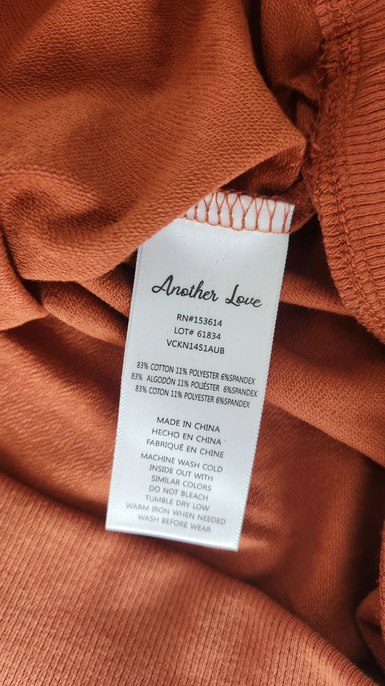 Vloeiend terracotta sweater met volant ●Maat L●🌸 – photo 5